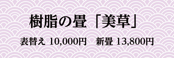 樹脂の畳「美草」 表替10,000円 新畳13,800円
